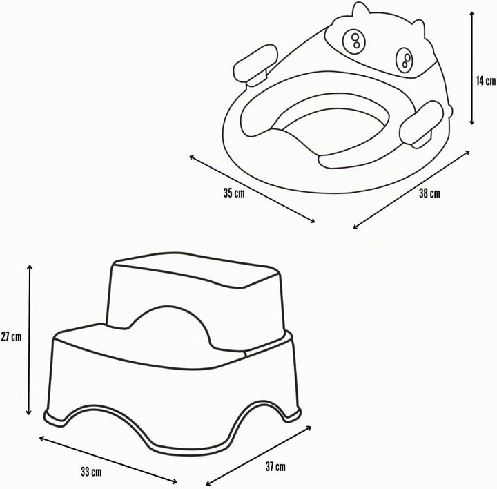 Valtom - Toilettensitz Kinder mit Stepper - inkl. Sitzkissen und Tierdesign