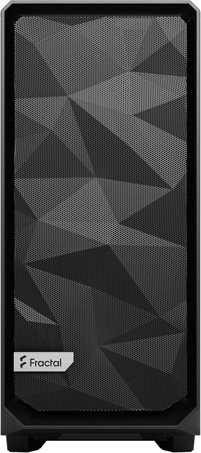 Fractal Design Meshify 2 Compact Black ATX Flexible High-Airflow Mid Tower Computer Case Black Solid