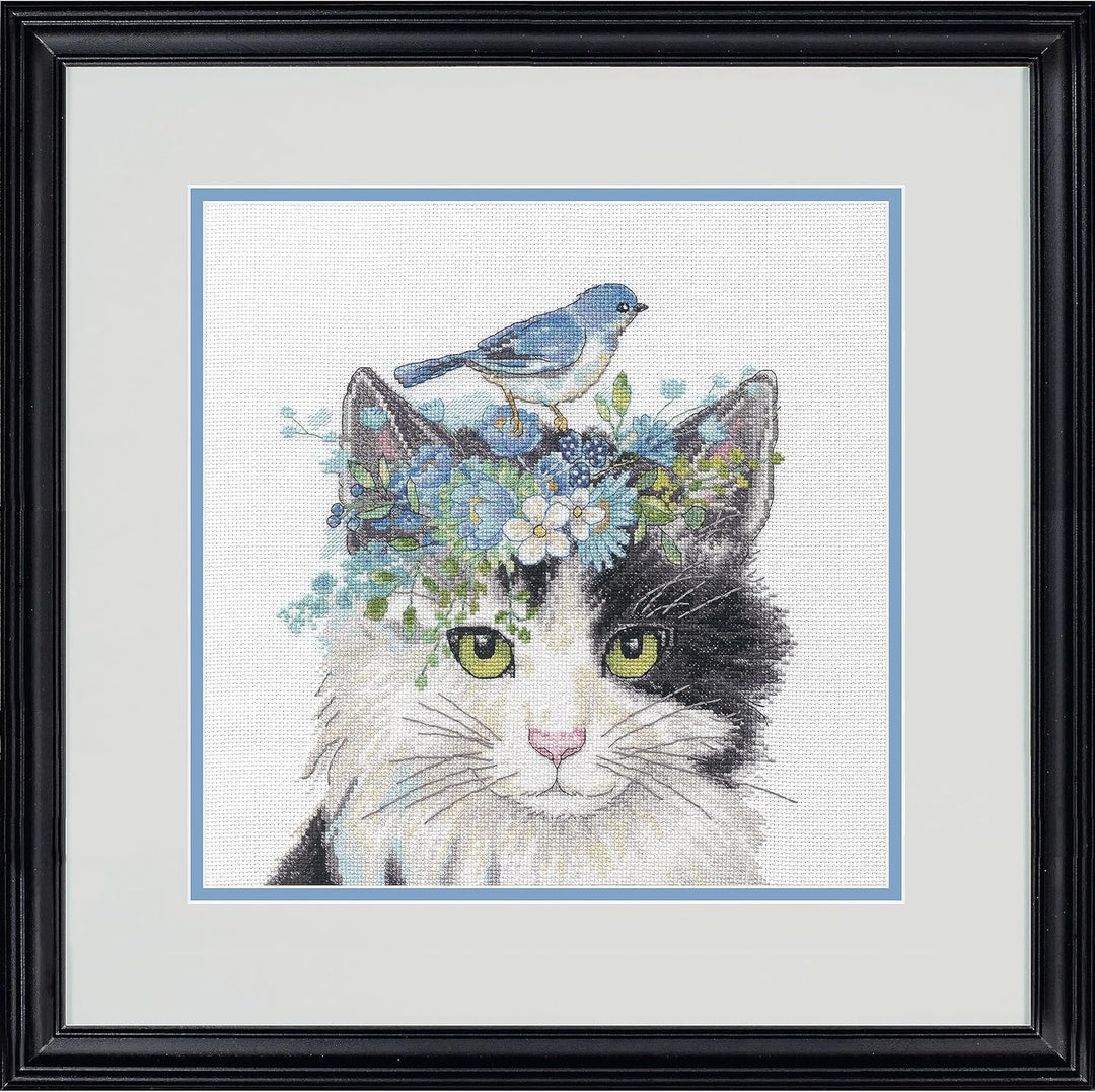 Dimensions Kreuzstich-Set, Motiv: Katze, Blumenkrone, mehrfarbig, 4-teilig