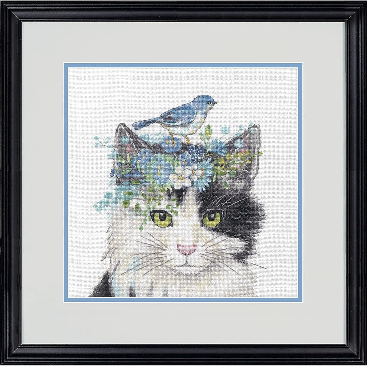 Dimensions Kreuzstich-Set, Motiv: Katze, Blumenkrone, mehrfarbig, 4-teilig
