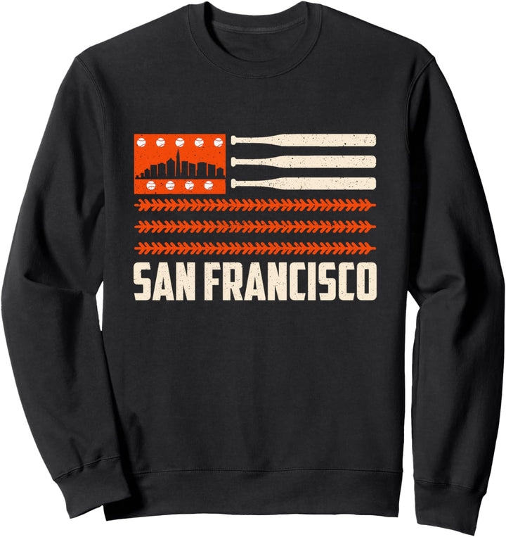 San Francisco Baseball-Flagge, patriotisch, Vintage Sweatshirt
