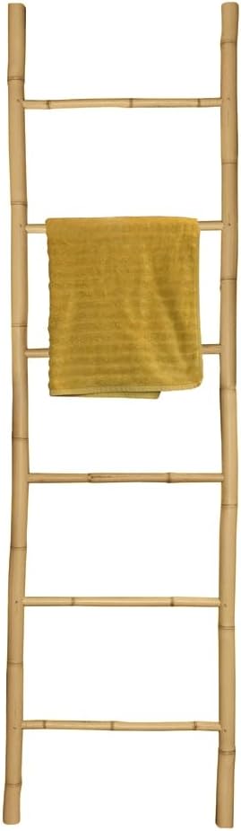 Box and beyond Handtuchhalter – 190 x 50 x 3,5 cm – natürlicher Bambus – Leiter 6 Stangen zum Trockn