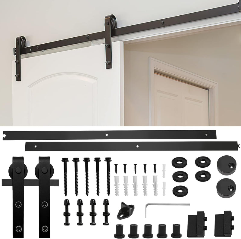 Ikodm 152cm (5FT) Schiebe holztür Schiebetürbeschlag Schiebetürsystem Schiebetür Hängeschiene Komple