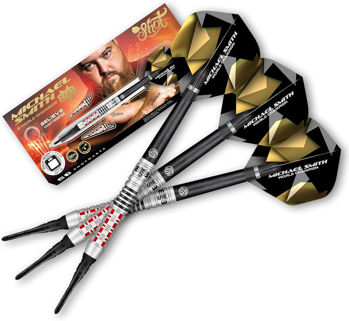 Shot Soft Darts Michael Smith Bully Boy Believe 90% Tungsten Softtip Darts Softdart Hochwertige Tung
