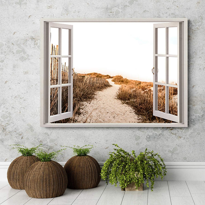 Feeby Wandbild Landschaft Druckbild Leinwandbild 3D Illusion Braun 90x60 cm Leinwandbild 90x60 cm Br
