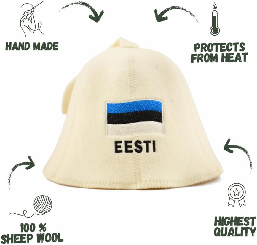 Saunahut für Damen und Herren aus Filz - Estonia – Grau Saunahut für Herren und Damen aus 100Prozent