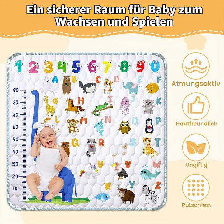 Baby Spielmatte, 127x127 cm Baby Krabbelmatte, Baby Faltbare Spielmatte, Krabbeldecke für Baby, Klei