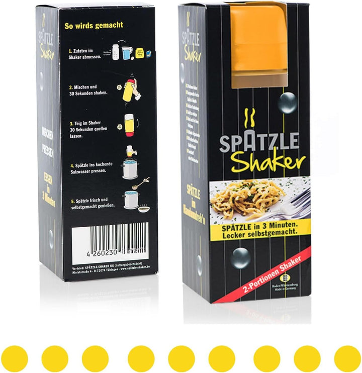 Einsteiger-Set zum Spätzle selber machen mit Spätzle-Shaker (675ml orange) 2 Portionen & Rezeptbuch