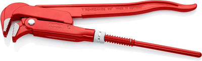 KNIPEX Rohrzange, 90 Grad abgewinkeltes Maul, Chrom-Vanadium, rot pulverbeschichtet, 310 mm, 83 10 0