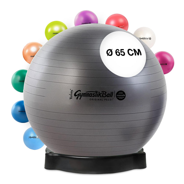 PEZZI Original Pezziball MAXAFE mit Ballschale Sitzball 65 cm Anthrazit, 65 cm Anthrazit
