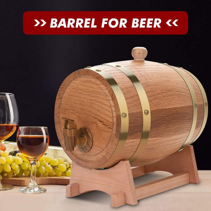 Cocoarm Eichenfass 3L Holzfass Weinfass Whiskyfass Weinspender zur Aufbewahrung von Whiskey Bourbon
