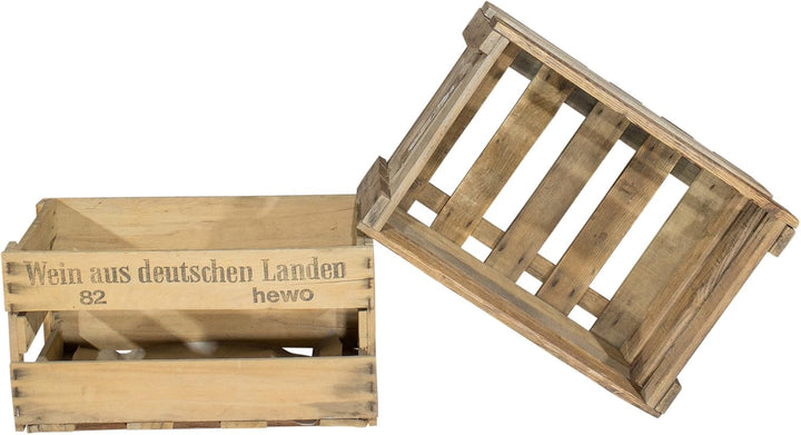 4er-Set alte Weinkisten mit Aufdruck Wein aus Deutschen Landen 46X30,5X24CM
