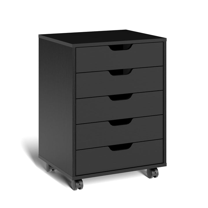 Rollcontainer mit 5 Schubladen, mobiler Aktenschrank mit Rollen, Schubladenschrank Büroschrank Büroc