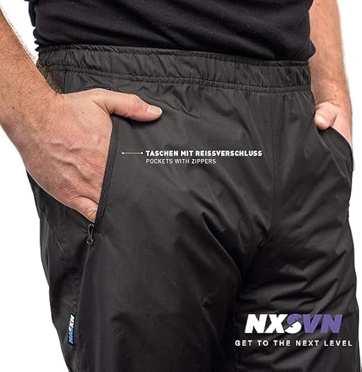 Oberle Schwarze Rubberneck NXSVN Fahrrad Regenhose mit 3M Reflektoren, Atmungsaktiv, Reflektierend G
