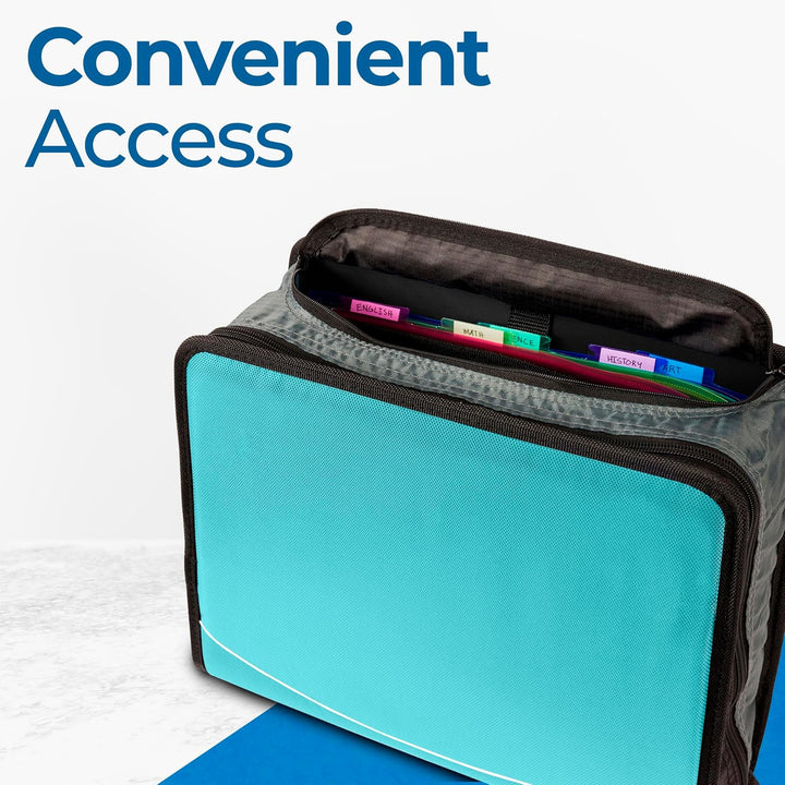 Case-it The Mighty D-146 Ordner mit Reissverschluss – 7,6 cm O-Ringe – 5 farbige Registerkarten – me