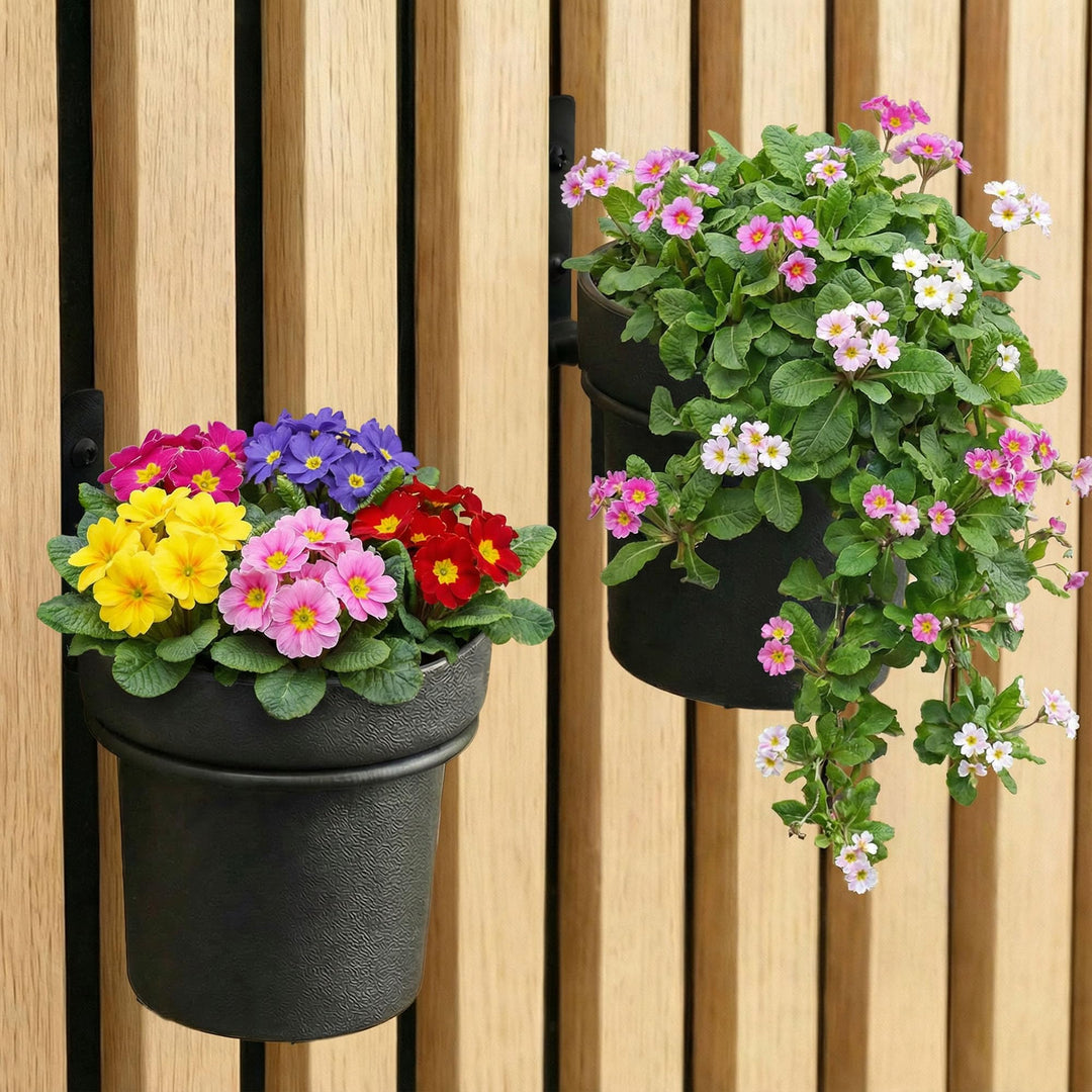 2 Stück Akustikpaneele Zubehör Ohne Bohren - Schwarz Metall Rund Klapphaken Blumentopf, Regal für Ak