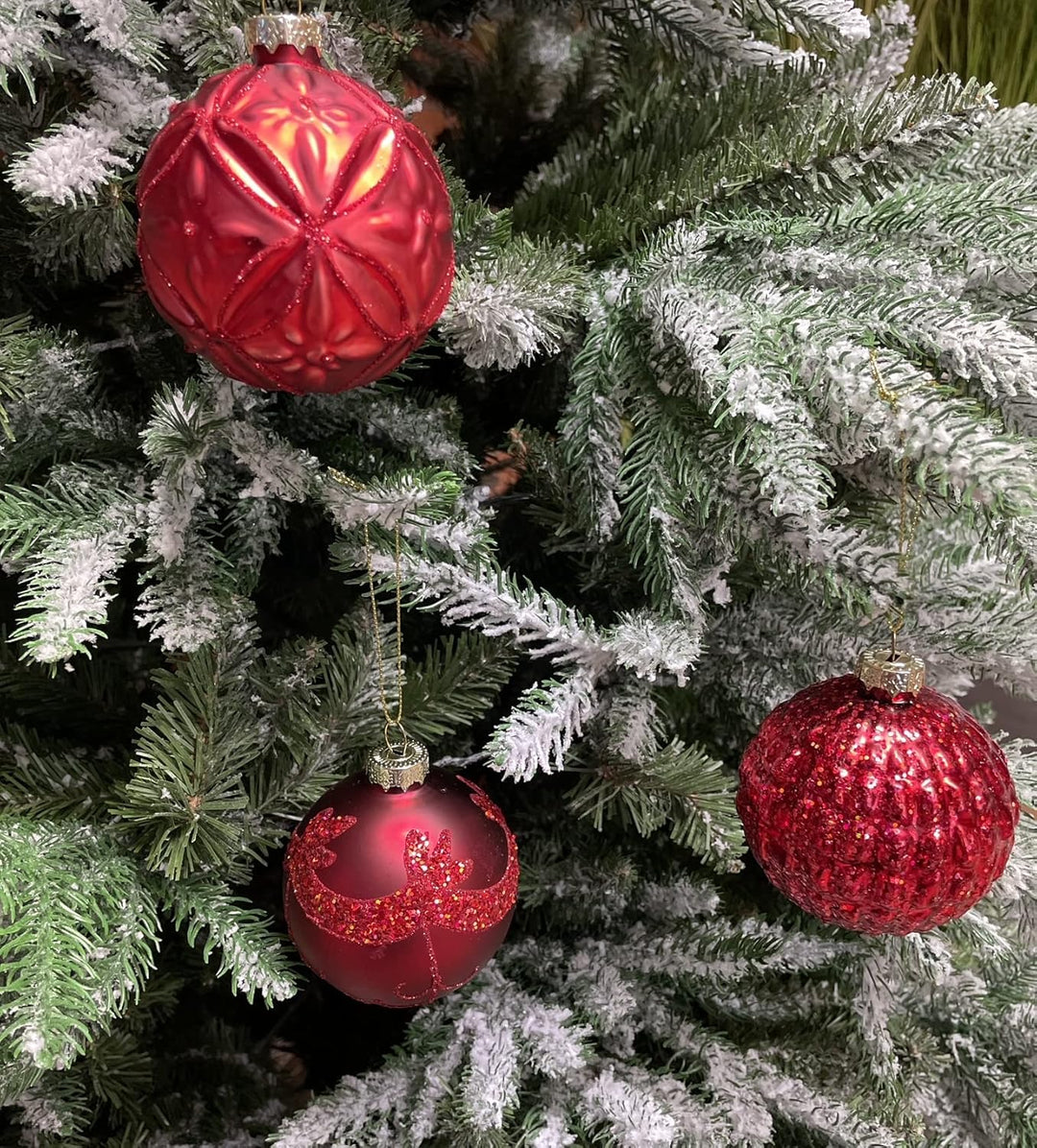 MC Trend 12er Set edle Luxus Glas Weihnachtskugeln Ø 8cm Weihnachtsbaum Kugeln Christbaumkugeln Weih
