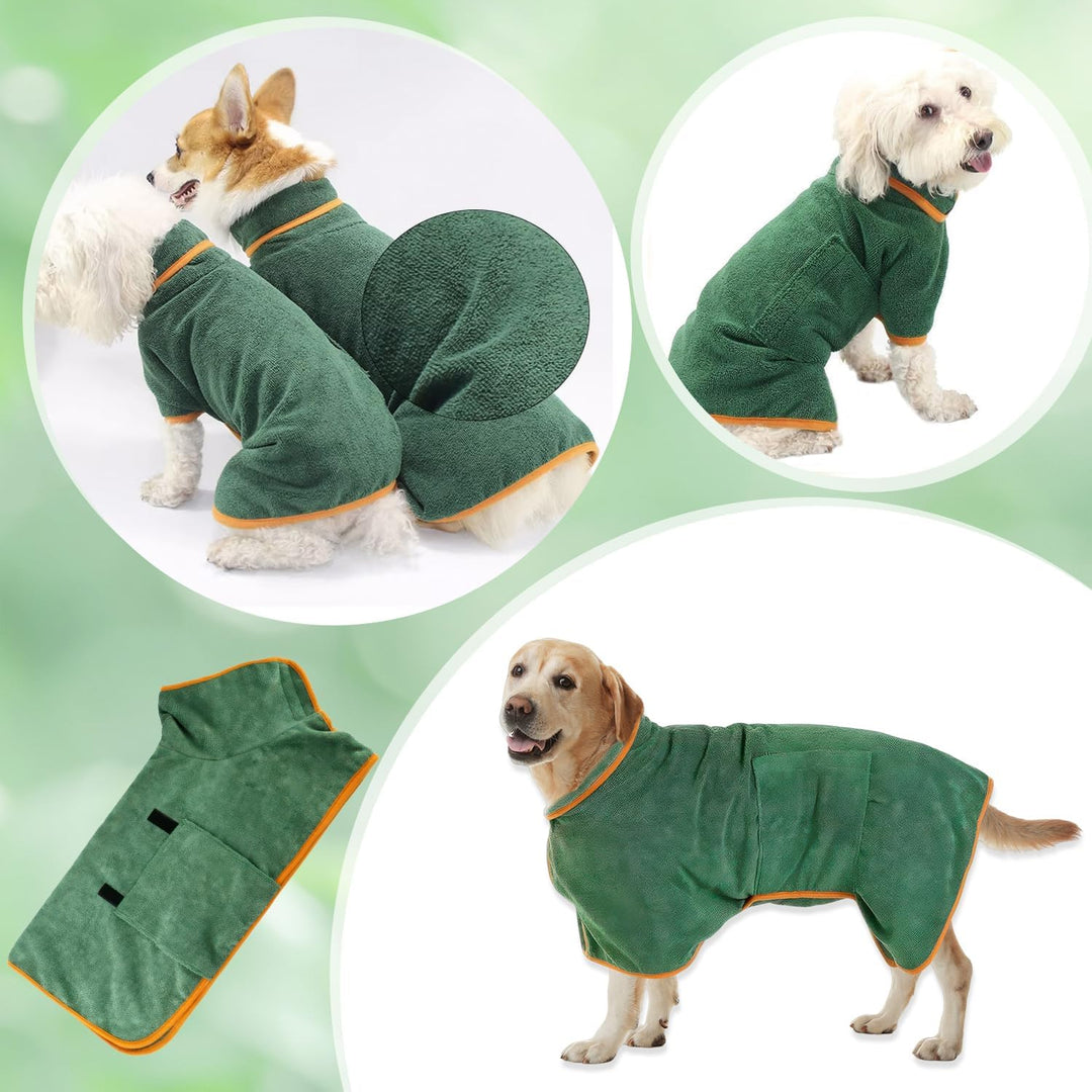 Saugfähiger Hundehandtuch-Bademantel aus Mikrofaser für kleine, mittelgrosse und grosse Haustiere, s