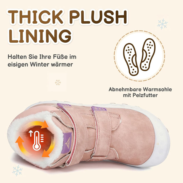 Mishansha Schneestiefel Kinder Winterschuhe Gefüttert Winterstiefel für Jungen Mädchen, Gr.24-38 EU