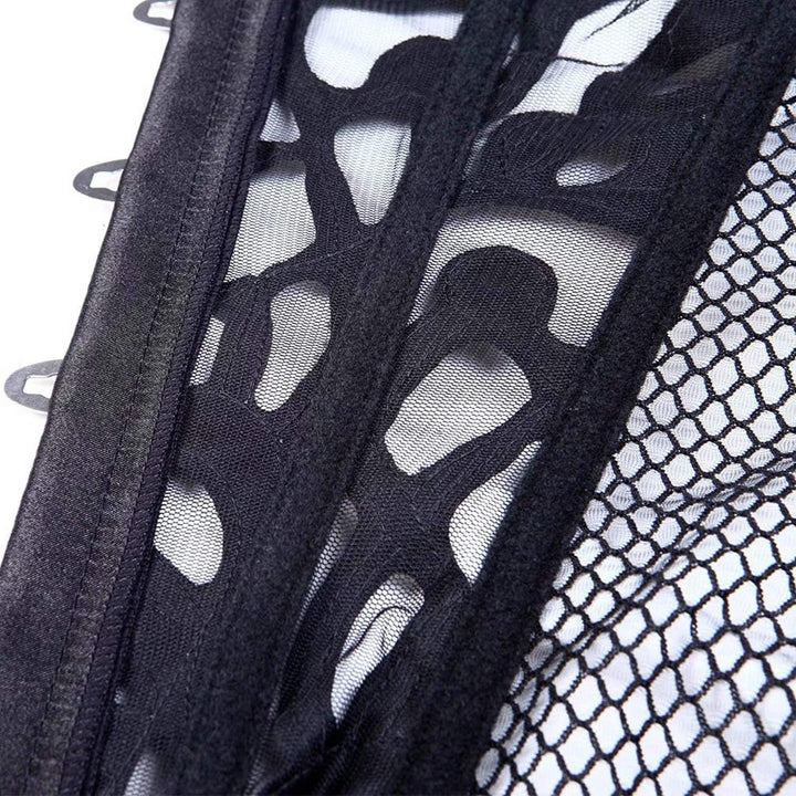 Josamogre Corsagen und Korsetts mesh hohl Spitze Bustier Vollbrust sexy Gothic schnüren Burlesque Da