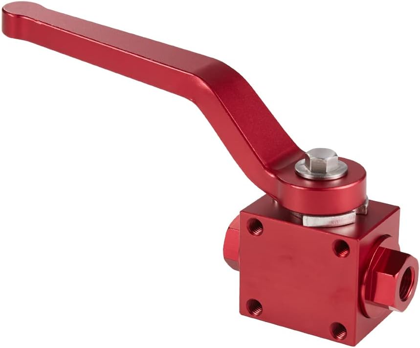 KYOSTAR 1/8" NPT Bremsleitungsschloss Absperrventil Billet Aluminium Rot Rot/Ausflug, Einfarbig (Get