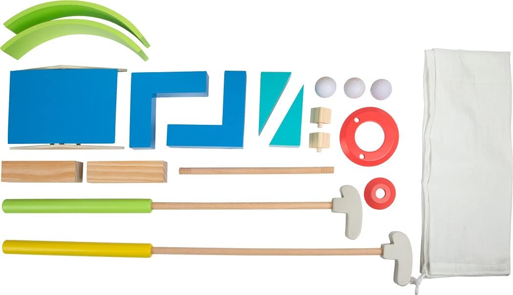 small foot Minigolf-Set "Active" aus Holz, FSC 100%-zertifiziert, 10 Hindernisse, Gartenspiel ab 5 J