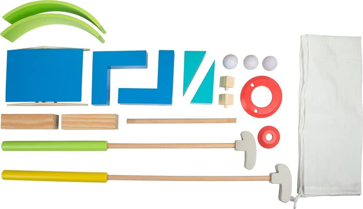 small foot Minigolf-Set "Active" aus Holz, FSC 100%-zertifiziert, 10 Hindernisse, Gartenspiel ab 5 J