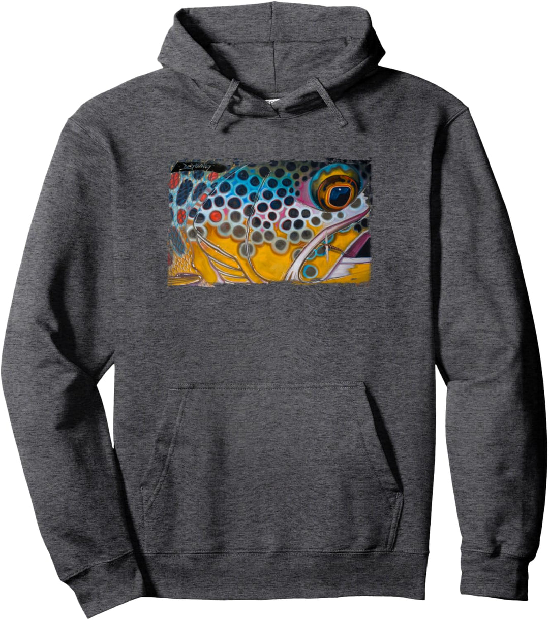 Braune Forelle und Dry Fly T-Shirt Derek DeYoung Pullover Hoodie