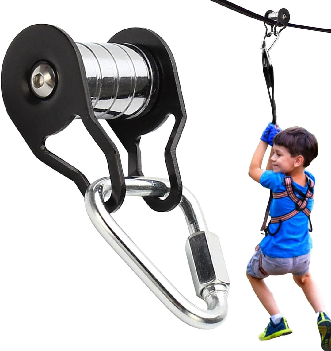 Seilrolle Slacklines, Seilrolle Mit Karabine Für Slider SlacklineMit 5 Umlenkrollen, Tragfähigkeit 2