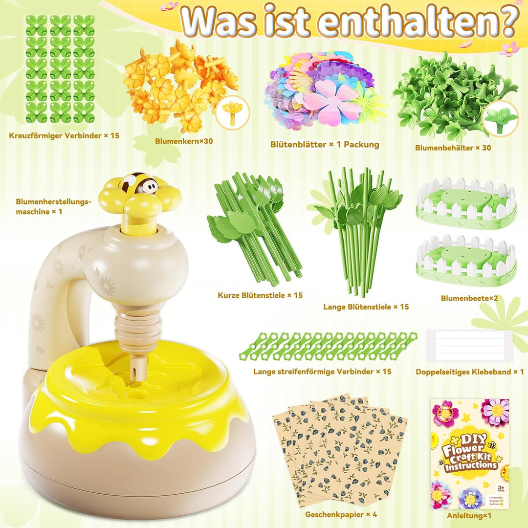 Blumenstrauss-Bastelset, DIY Blumen Bastelset Kinder, Kunsthandwerk-Lernspielzeugset für Mädchen im
