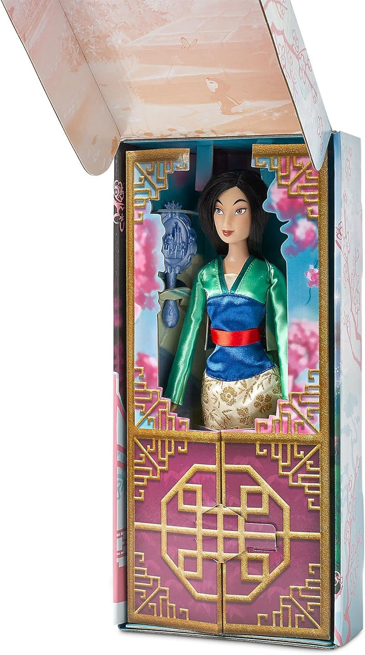 Disney Store Offizielle Mulan-Puppe für Kinder, 29 cm, vollbewegliche Puppe im Satinkleid mit ausgea