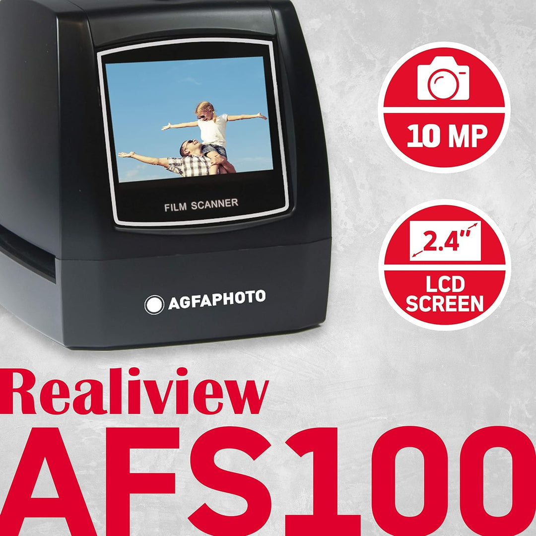 AgfaPhoto Photo-Realiview AFS100 – Digitaler Film-Scanner 35 mm/135 und Dias (10 MP, LCD-Bildschirm,