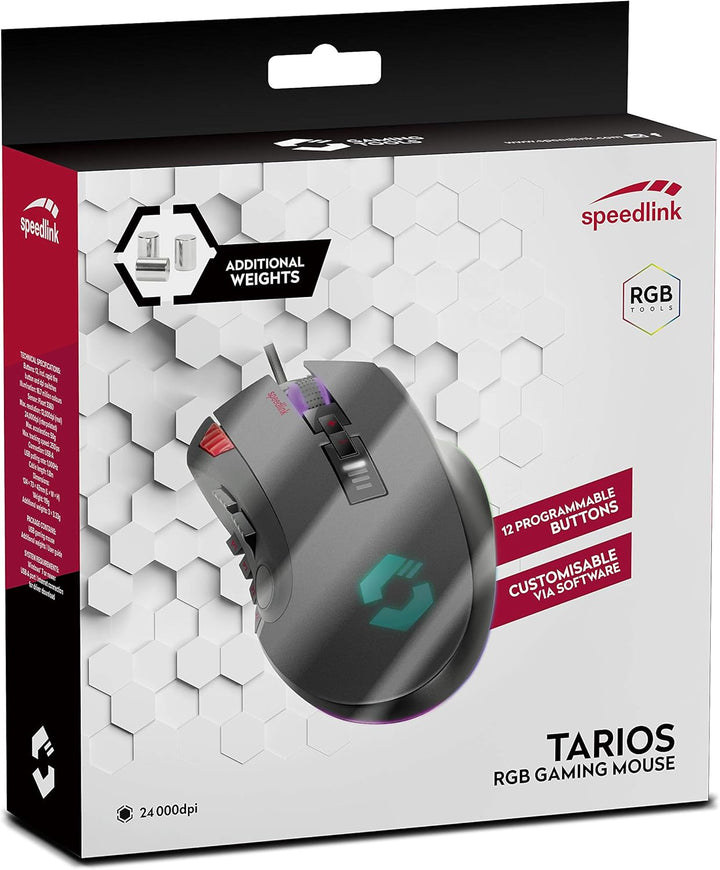 Speedlink TARIOS RGB Gaming Mouse - USB Maus mit RGB Beleuchtung für Büro/Home Office (12 programmie