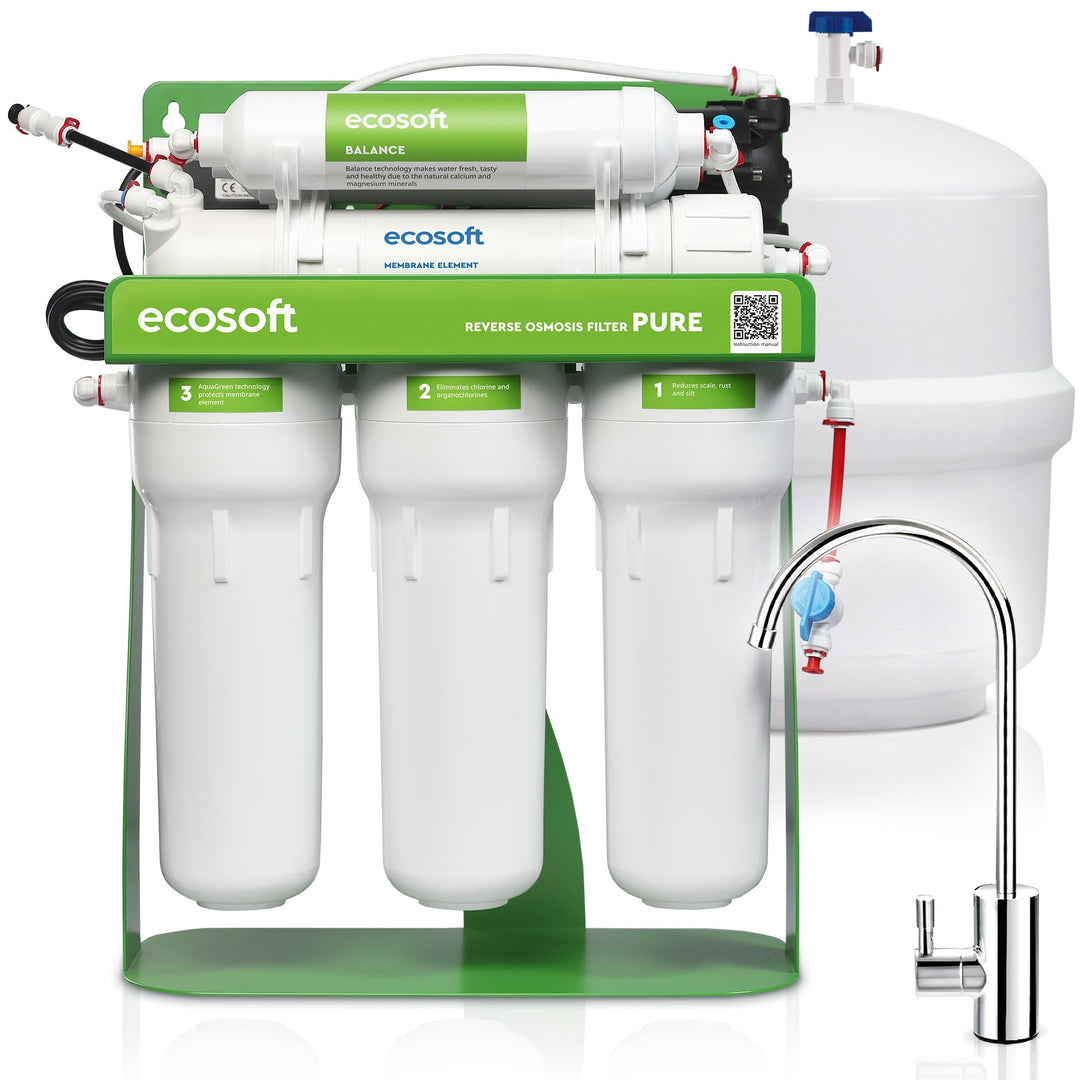 Umkehrosmoseanlage Pure Balance, Wasserfilter mit Mineralisierung, Untertisch Anschluss Trinkwasserf