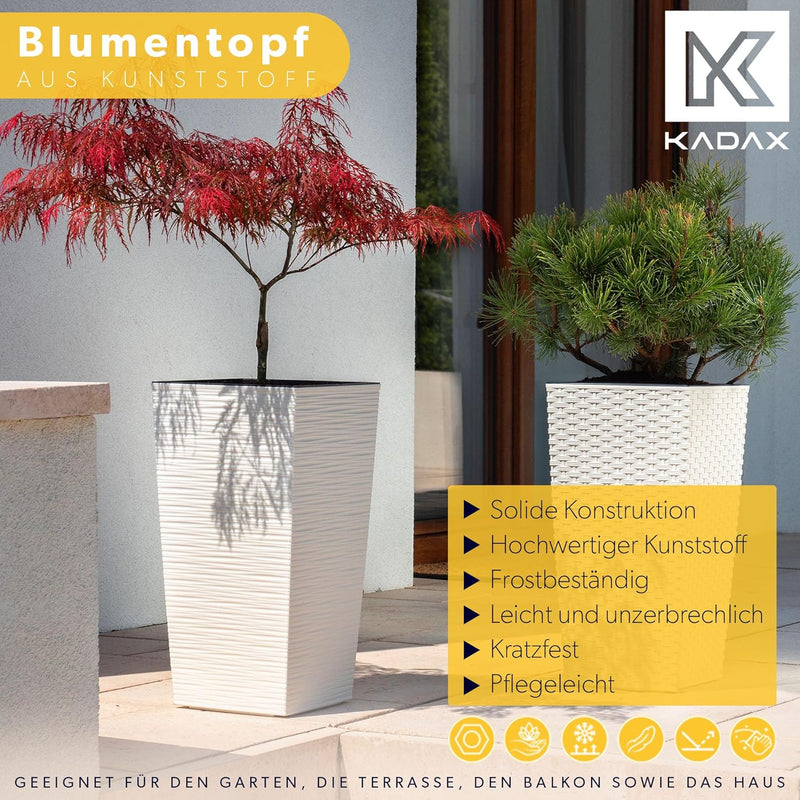 KADAX Blumentopf, Blumenkübel aus Kunststoff, Pflanzkübel für Blumen, Innen- und Aussenbereich, Gart