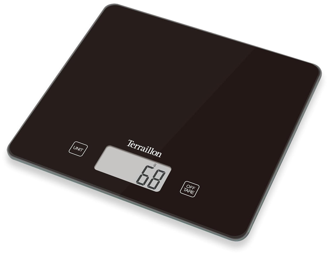 Terraillon Küchenwaage, Mit Tara-Funktion, Flüssigkeitsanzeige, Ultradünn, Bis 3 kg, T1040, Motiv Ba