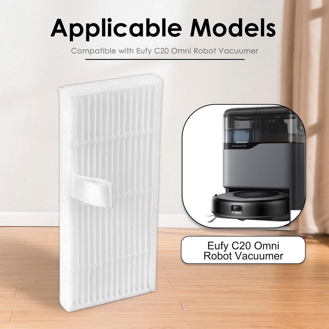 (10 Stück) C20 Omni Ersatz HEPA Filter Zubehör Set für Eufy C20 Omni Saugroboter, Ersatzfilter, Omni