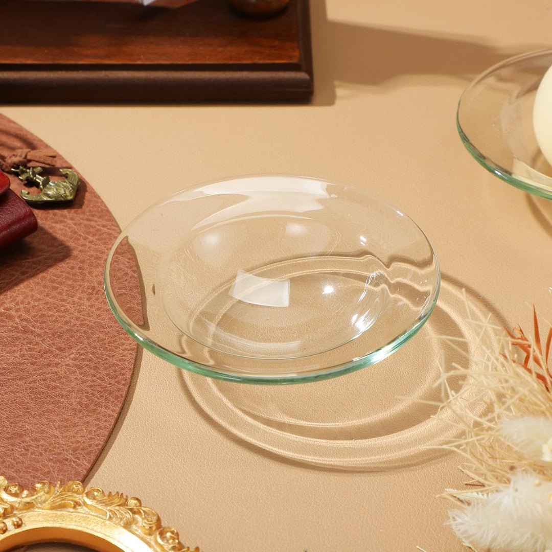 5 Stück Ersatzschale für Ölwärmer Wachsschmelzhalter aus Glas Runde Aromatherapie Kerzenwärmerplatte