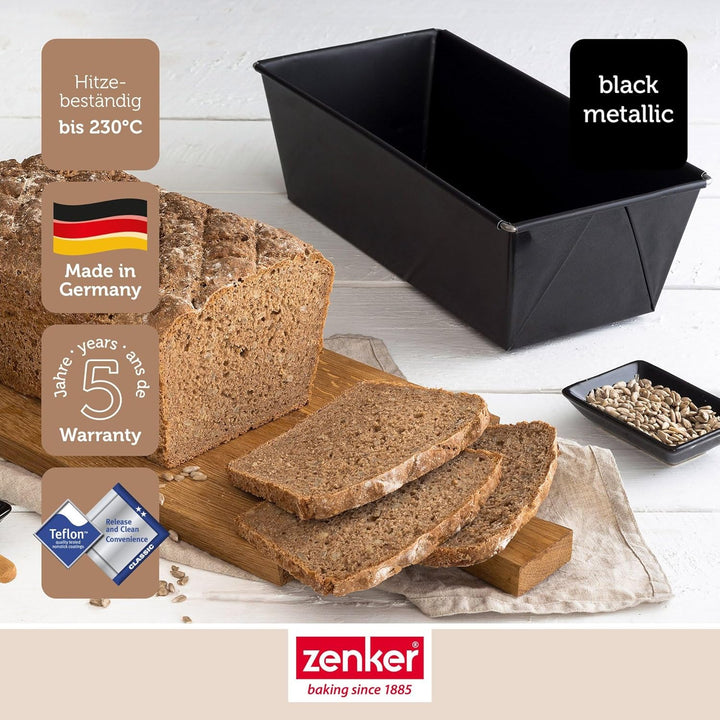 Zenker Brotbackform, Königskuchenform mit Antihaftbeschichtung, hochwertige Brotform in schwarz (Kuc