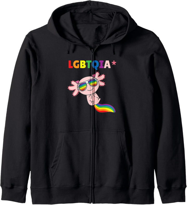 Axolot Regenbogenflagge Pride LGBTQIA Kapuzenjacke