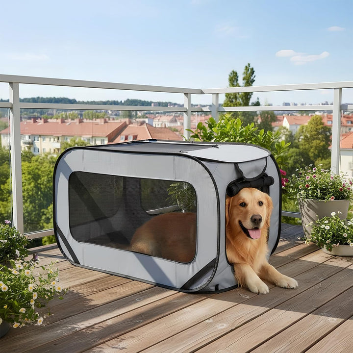 94*53*53 cm Hundetransportbox Faltbar, Doppeltüren Pop-Up-Transportbox Hund Katze, Oxford Stoff Hund