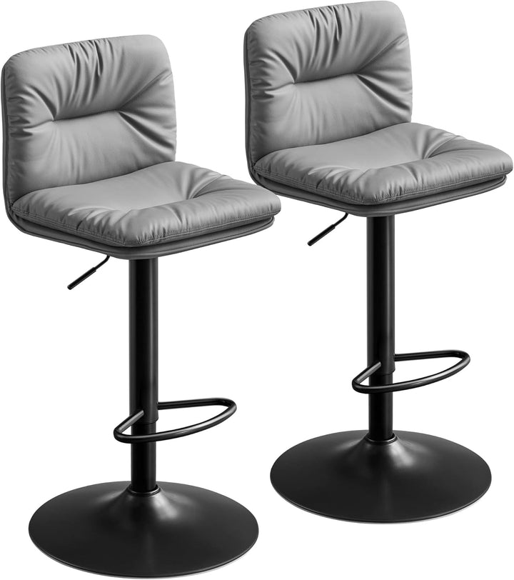 VASAGLE Barhocker 2er Set, Tresenhocker, höhenverstellbare Barstühle mit PU-Bezug, 360°drehbar, Küch