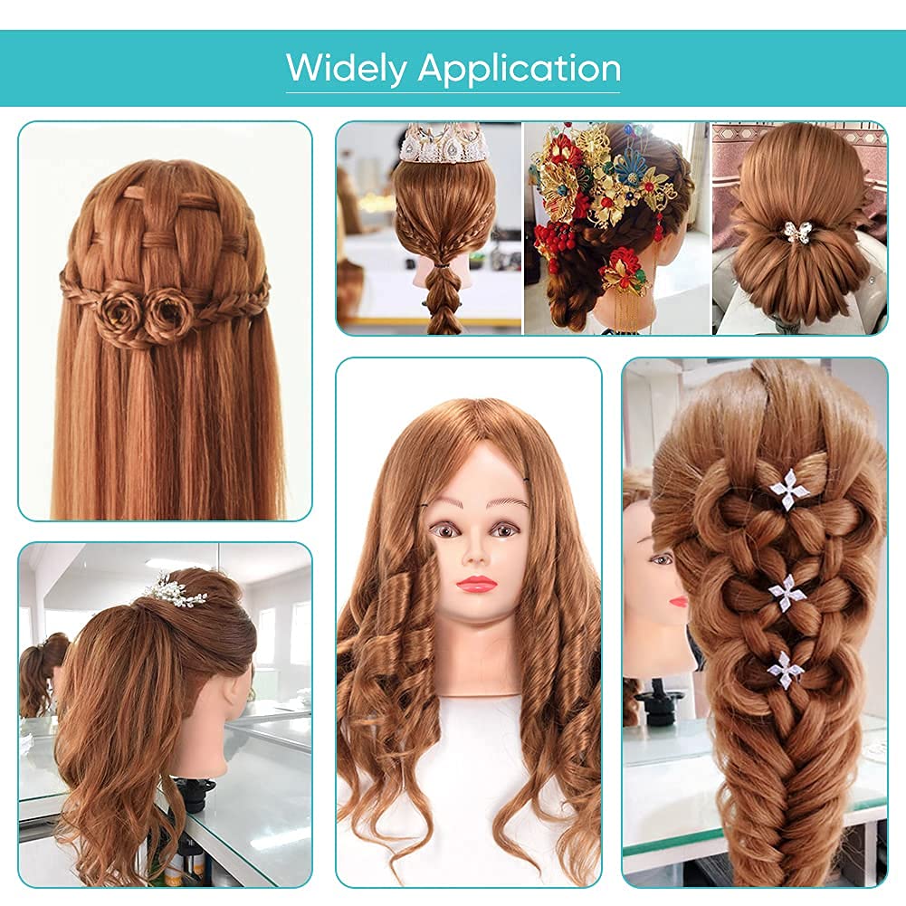 Trainingsköpfe,24'' Synthetische Haare Mannequin zum frisieren Kopf Friseur Trainingskopf Kosmetolog