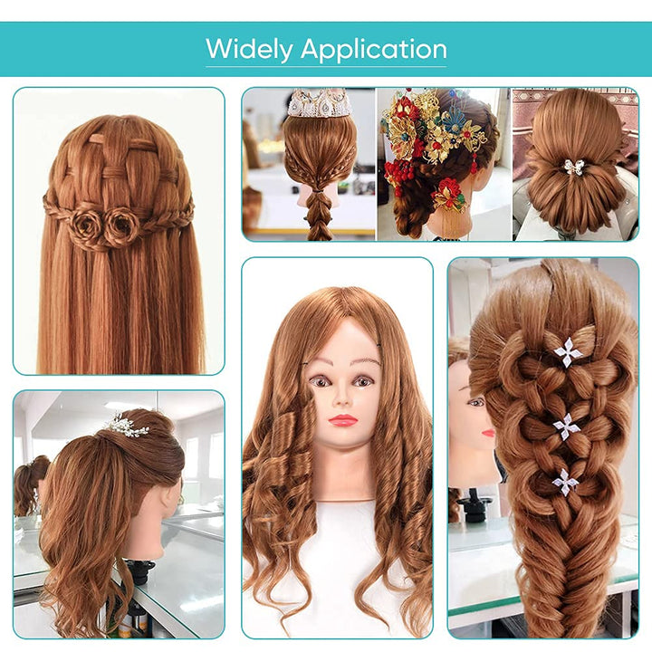 Trainingsköpfe,24'' Synthetische Haare Mannequin zum frisieren Kopf Friseur Trainingskopf Kosmetolog