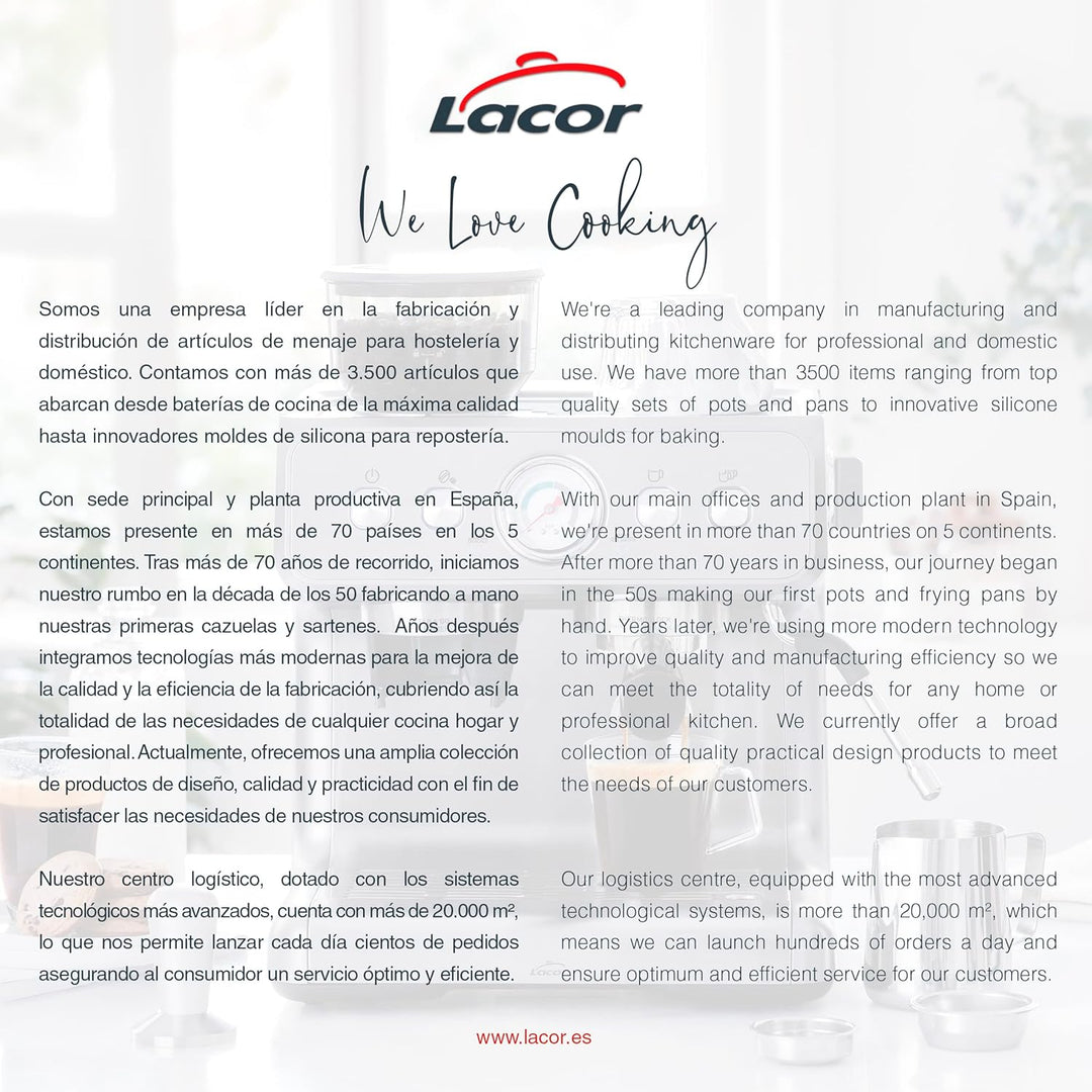 Lacor - 69399 - Elektrisches Fondue, schmelzen Käse und Schokolade, mit 8 Gabeln, abnehmbarer Topf,