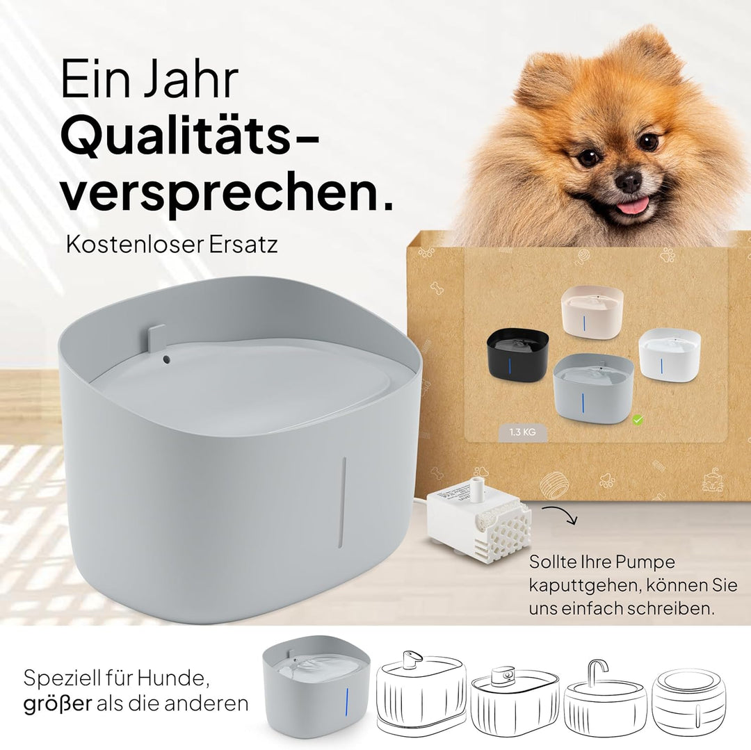 Pretty PAW® Trinkbrunnen für Hunde I Super leiser Hunde Trinkbrunnen mit 7 Liter Wassertank I BPA-fr