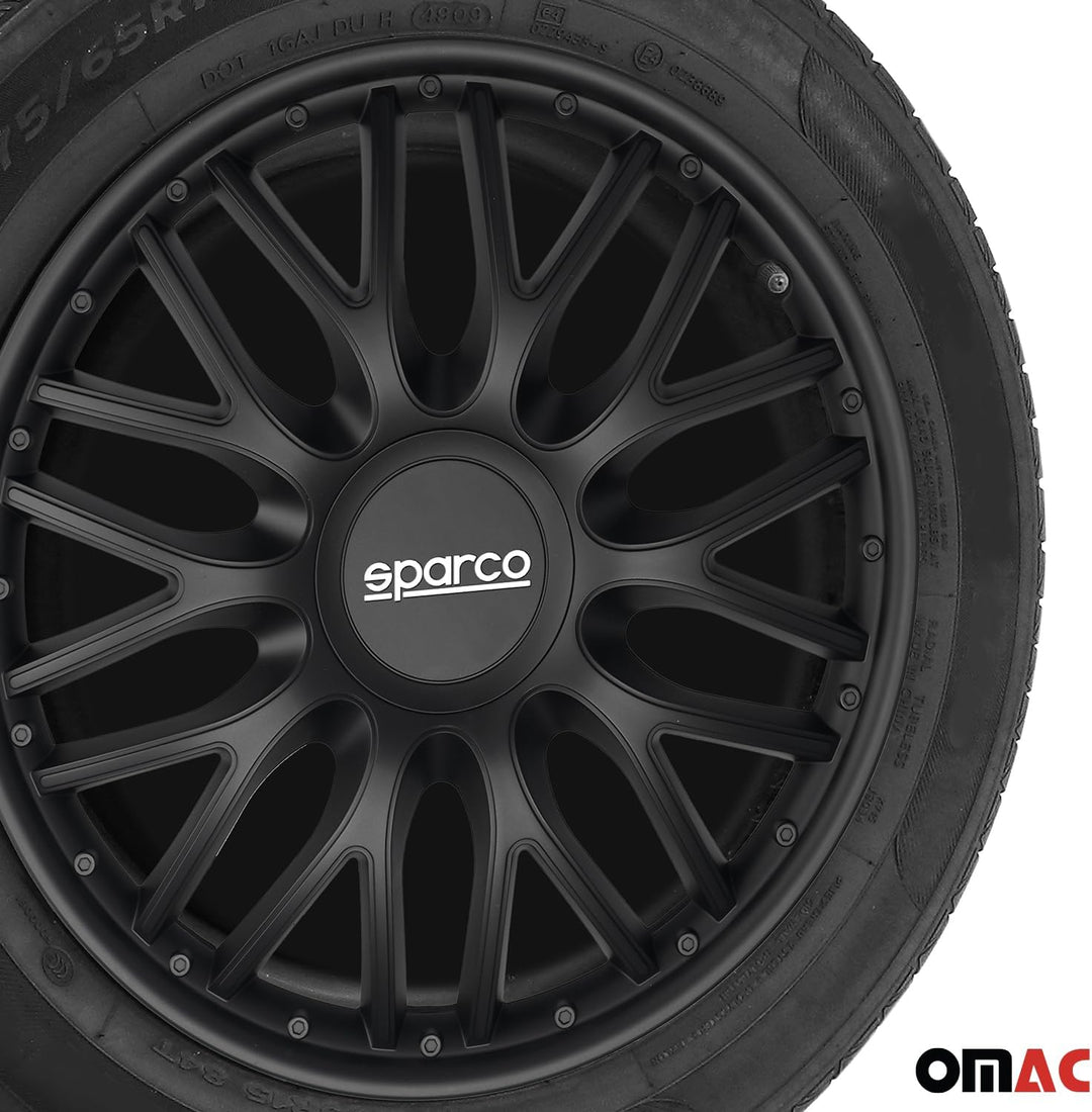 Sparco SPC1596BK Set Wheel Covers Roma 15-inch Black, Pulgadas ROMA 15 zoll SCHWARZ, ROMA 15 zoll SC