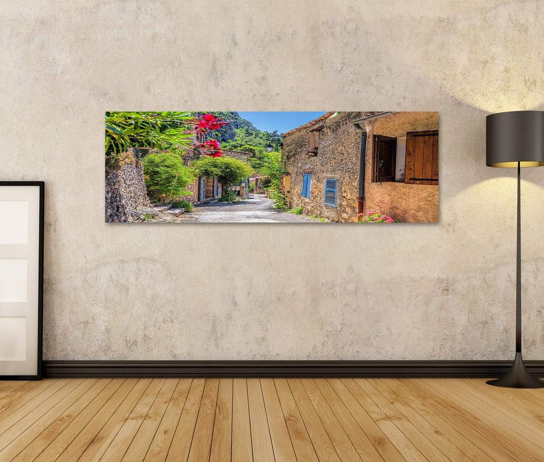 islandburner Bild auf Leinwand Moustiers Sainte Marie Dorf Strasse Provence Frankreich Bilder Wandbi