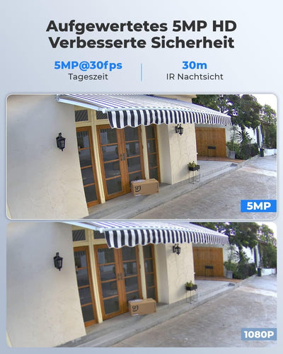 Reolink 5MP PoE Überwachungskamera Aussen, Smarte Personen-/Autoerkennung IP Kamera Outdoor mit Audi