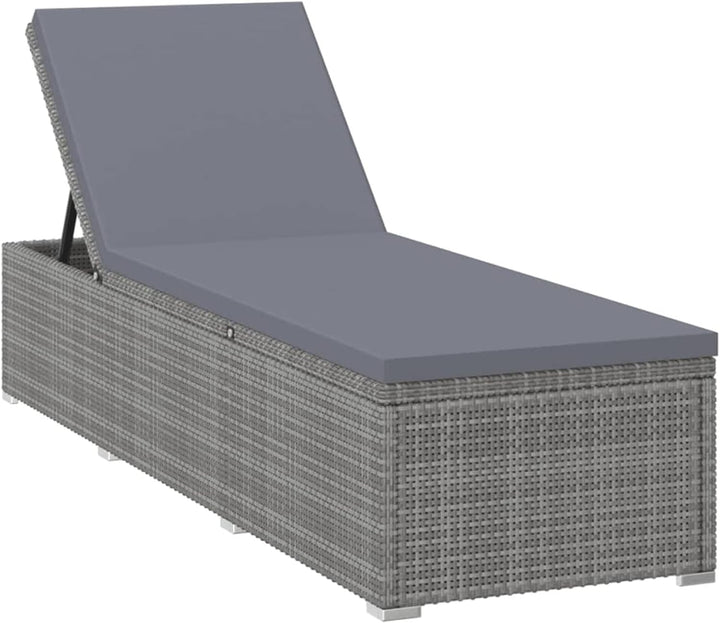 Yolola Set Polyrattan Sonnenliege Verstellbar,Sonnenliege mit Auflage, Gartenliege, Relaxliege, Ratt